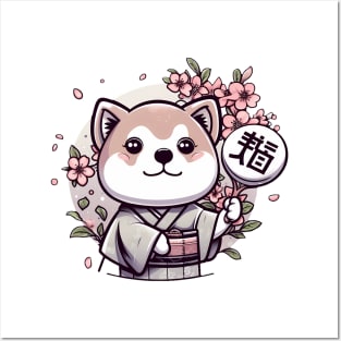 Shiba Inu kimono japanese culture Posters and Art